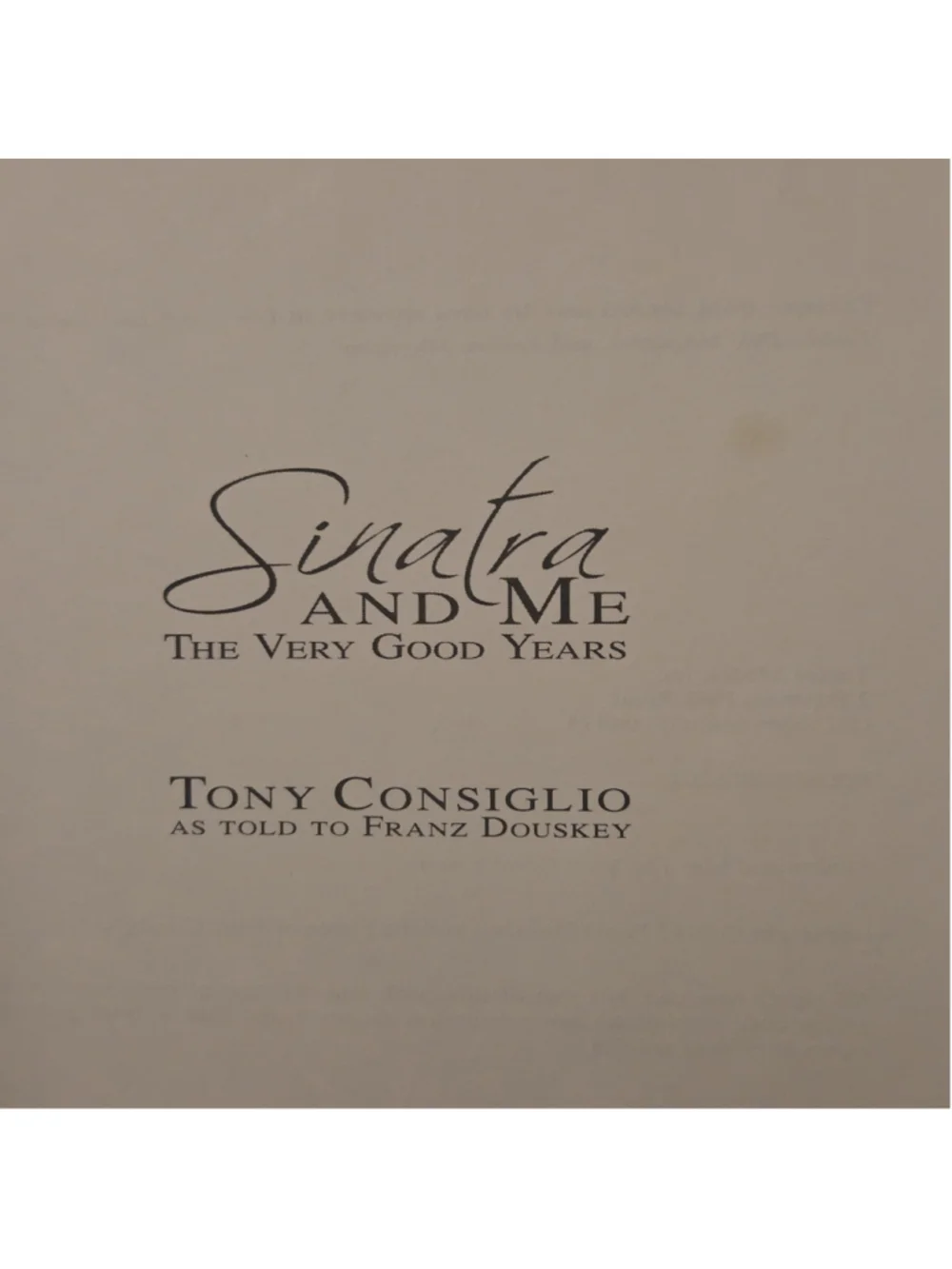 Tantor Media Sinatra and Me Coffee Table Book One Size Black and White